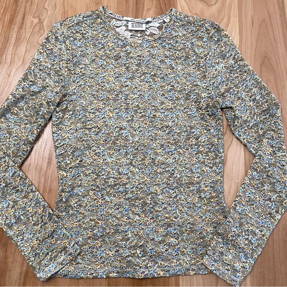 Scotch And Soda Floral Lace Long Sleeve Shirt Multicolor Women’s XS